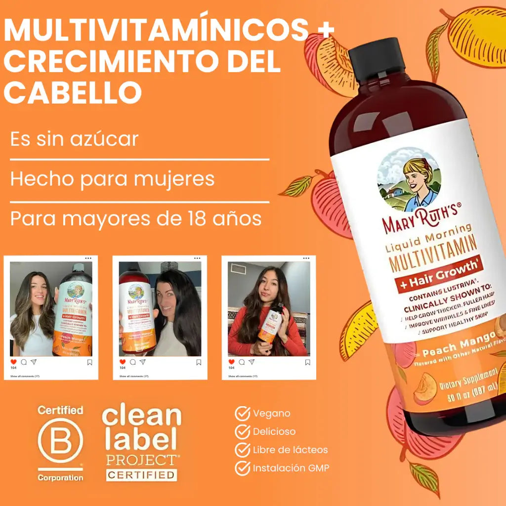 Multivitamínico MaryRuth's Crecimiento Capilar + Regalo