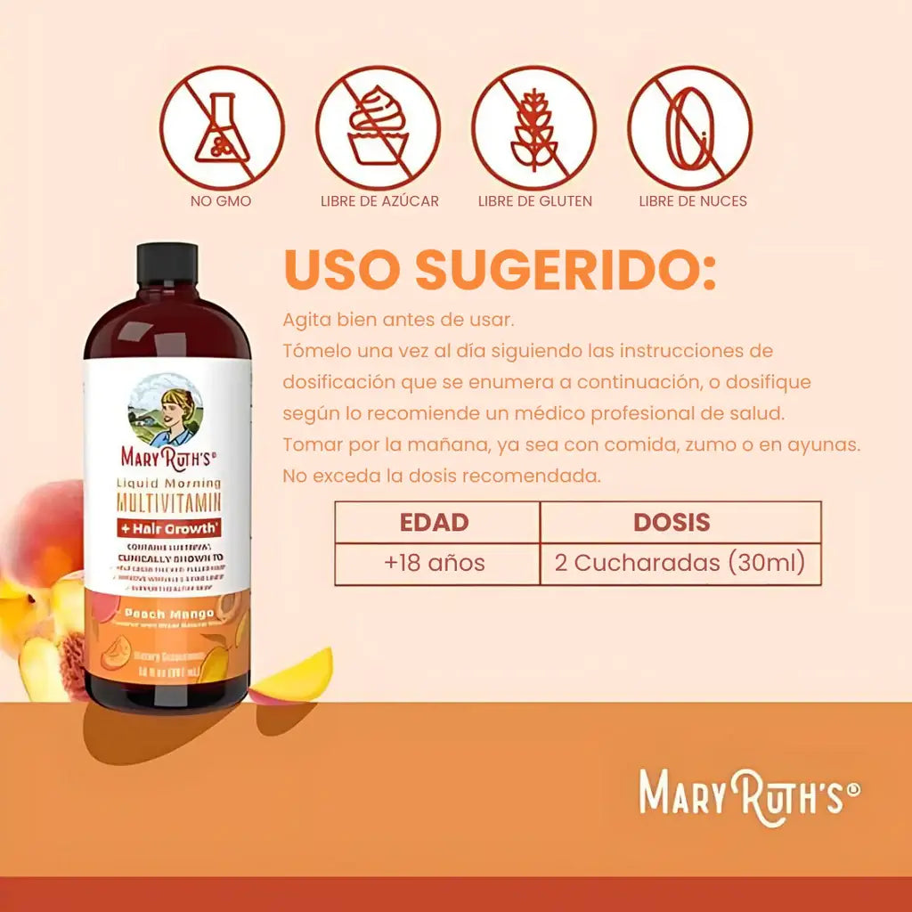 Multivitamínico MaryRuth's Crecimiento Capilar + Regalo