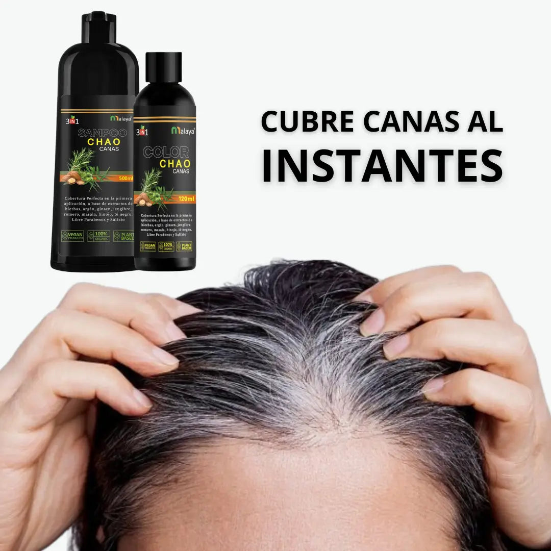 Chao Canas® | Shampoo Cubra Canas 3 in 1 + Tratamiento de Regalo